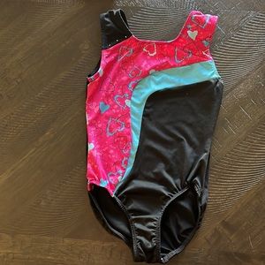 Freestyle by Danskin. Child's Small leotard. Black, pink and blue.